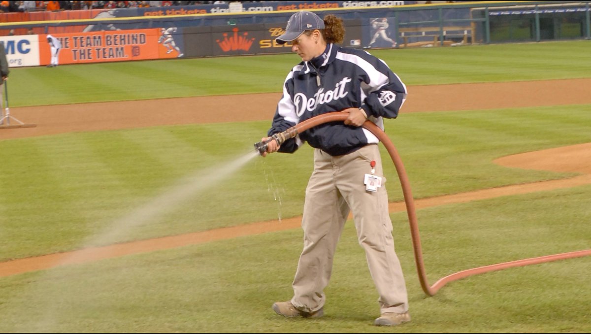 Heather Nabozny became the first female head groundskeeper in the