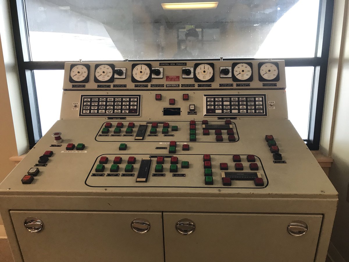 wsdot_520's tweet photo. First stop - a bit of 520 history! Here’s the control board from the original 520 Bridge. There have been just a *few* advancements since then 😂 https://t.co/EQ0noqkgmZ