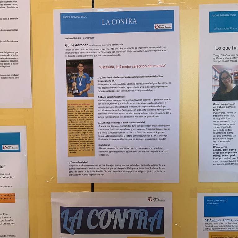 PadreDamianSSCC's tweet photo. Els alumnes de #3resopd ja han elaborat 💻 la seva "Contra" dins el projecte que estan fent a castellà! Gràcies Victor Amela @amelanovela i @lavanguardia 🗞️ per ser font d'inspiració i motivació en el nostre projecte i aules! #esperitcrític #alumnesautònoms #projectespd https://t.co/MDhhx1wZ8W