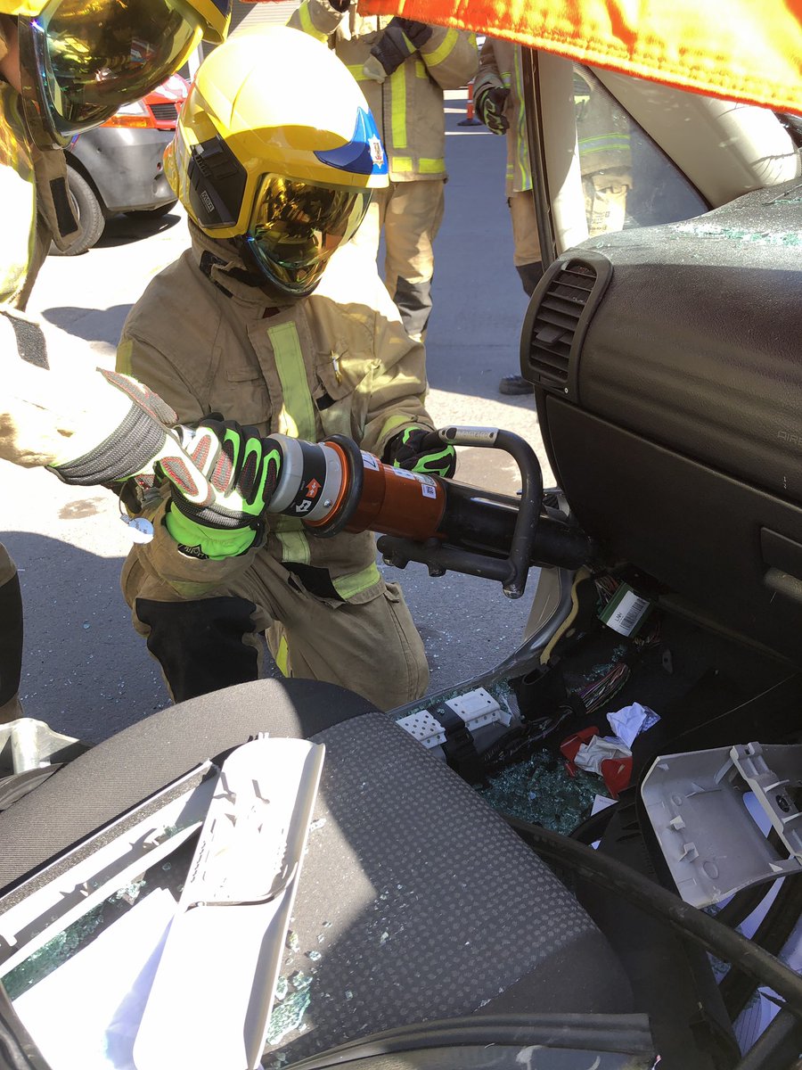 RdsShrewsbury's tweet photo. The crew maintaing their RTC skills over the weekend.#firefighters #shropshirefire #dashboardlift #dashboardroll https://t.co/OEF1v4SZdw