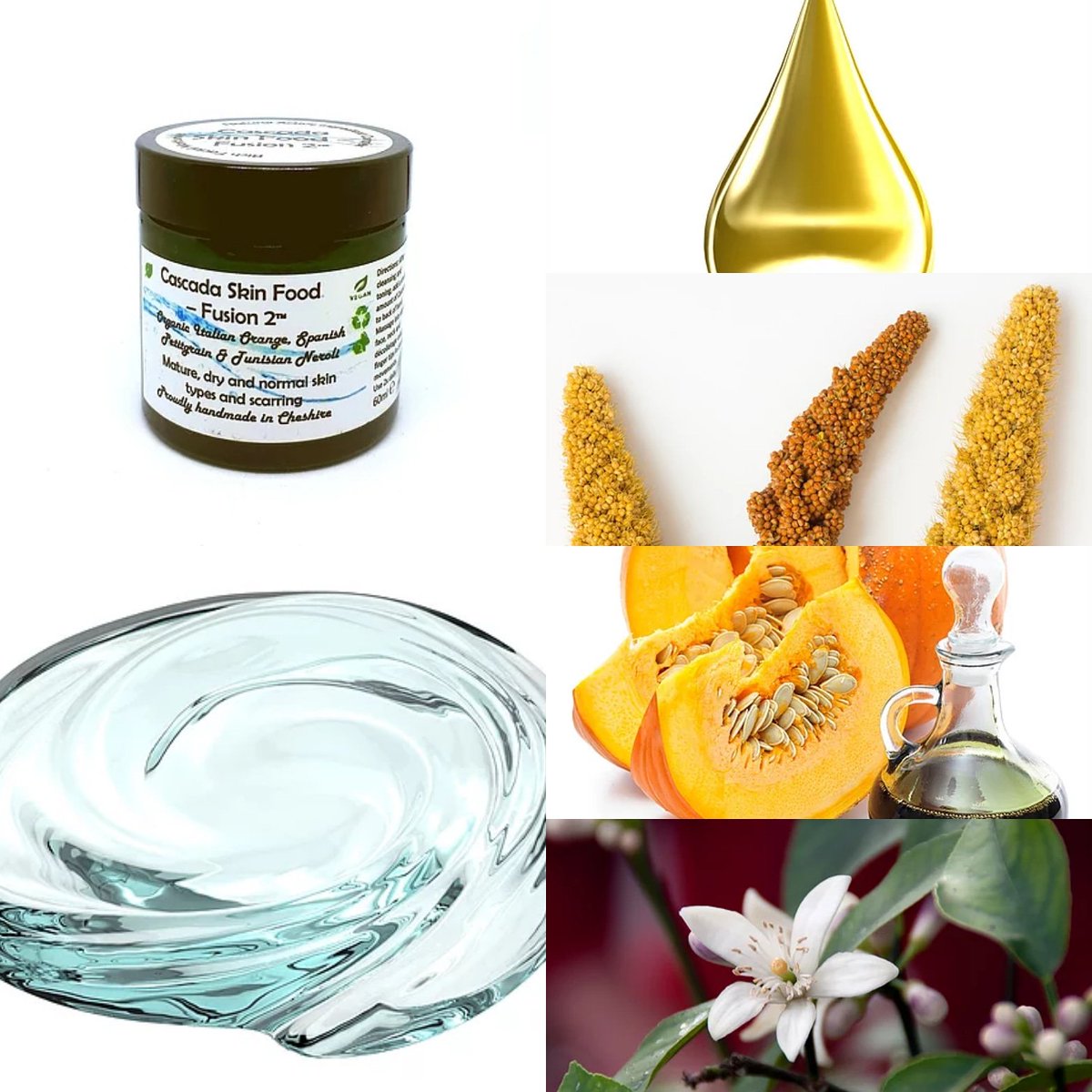 Cascada Skin Food is a rich, hydrating moisturiser that contains a Natural Active Ingredient Complex against skin aging, with botanical silicone collagen accelerator from millet, skin-tautening tannin's from oak and plumping, hydrating hyaluronic acid. #vegan #organic #ethical