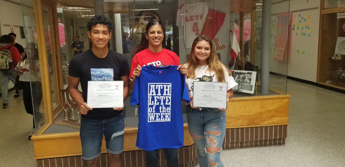 <a href="/LetoHighSchool/">Leto High School</a> students Anthony Torres &amp; <a href="/skylerdenise24/">Sky</a> were the winners of FOI's ‘Athlete of the Week’! Through dedication &amp; commitment to their teams, both students represented leadership &amp; teamwork. AD Babita Artabasy presented the awards. Read more: zurl.co/wqwH
