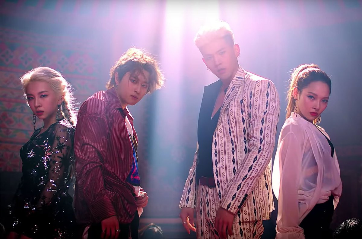 billboard's tweet image. Watch: @KARD_official returns with luxe #BombBomb video blbrd.cm/i5FRGV