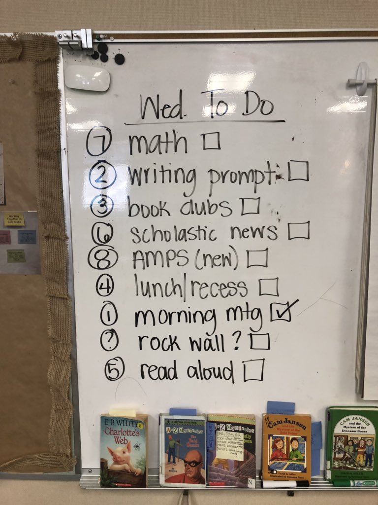 Our class decided Ss would take charge of our schedule today!! We wrote a list of things we needed to get finished and they decided the order ✔️ #studentchoice Just this simple way of giving them choice made them so much more excited for our day!