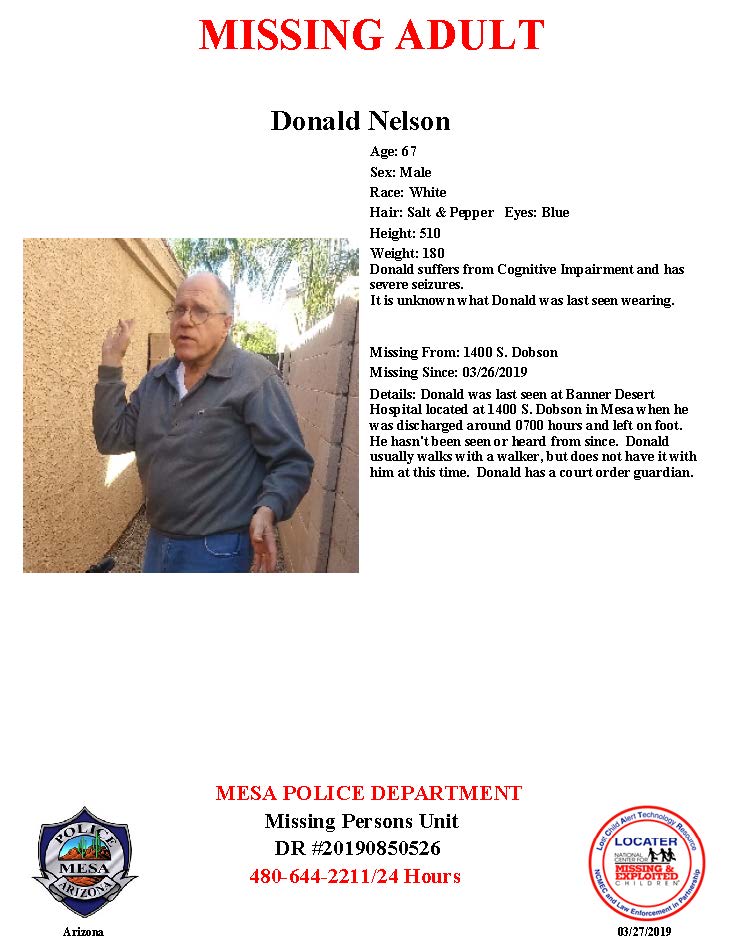 Mesa Police Dept On Twitter Help Us Find Donald Nelson Donald