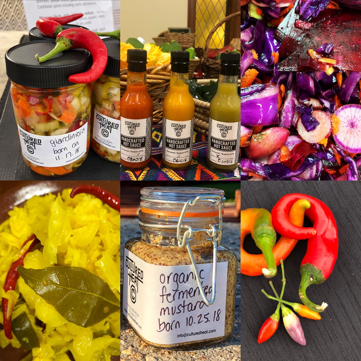 CulturedHeat's tweet photo. Been too long since our last visit at #AustinFermentationFestival2018! We now offer other condiments like #fermentedmustard #curriedkraut and for Austin #chileheads, we're bringing two VERY #limitededition #hotsauces #GinjaNinja and #BlazingSaddles See us @TxVegFest Sat April 6! https://t.co/Vv67KikbXa