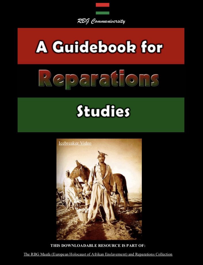 Haki_Shakur's tweet photo. A Guide Book For Reparations Studies Booklet ( 568 Page 📚 )
https://t.co/Y6lRLivYU0 #RBGCommuniversity #2pac #Book #PDF #NCOBRA #40acres #ReparationsNow #RememberThe400 #TheStruggleisForLand #FreeTheLand #MakeAmericaPayReparations #Slavery #NewAfrikan #Library #Reparations https://t.co/ReNqjFqAmc