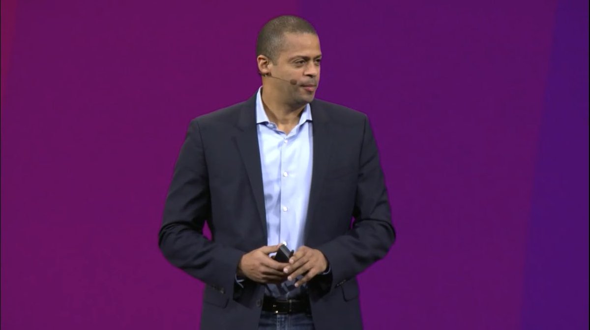 AWSonAir's tweet photo. Francois Locoh-Donou President, CEO, F5 Networks, Inc. takes the stage at the Santa Clara #AWSSummit Keynote to talk about how F5 uses AWS in their drive to reimagine. https://t.co/ehBxTuueXB