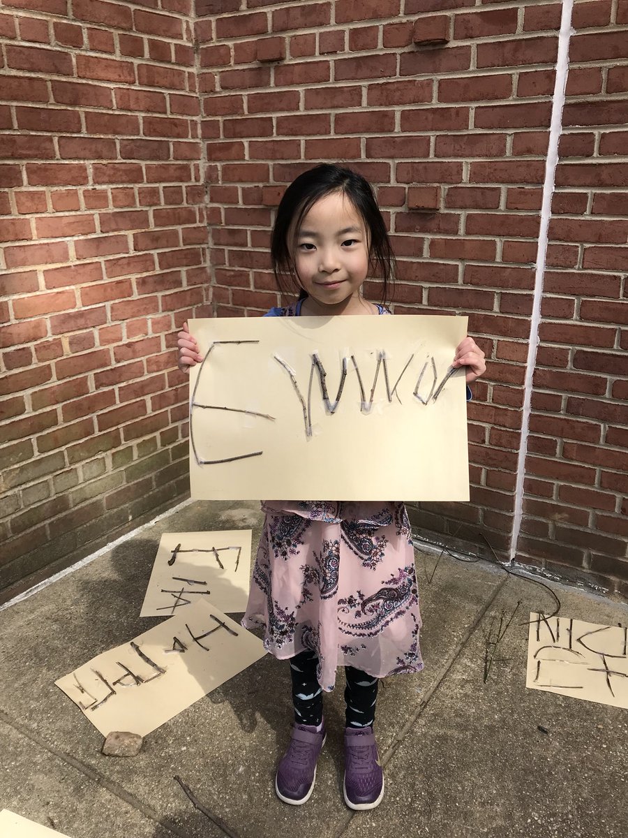 kinderfrogsabc's tweet photo. We made our name in sticks! #Kindergarten https://t.co/5Aq7SSKrmg
