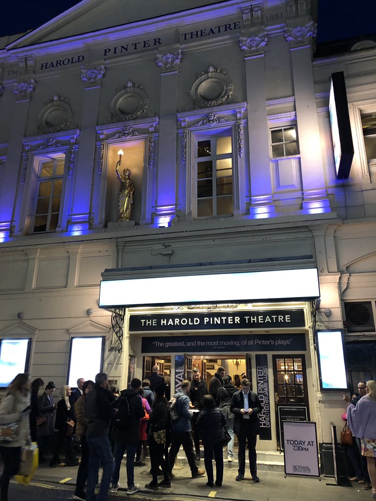 SarahSoetaert's tweet photo. This is me tonight! Very excited!
#haroldpinter #betrayal #nightout https://t.co/wWtaNExFPu