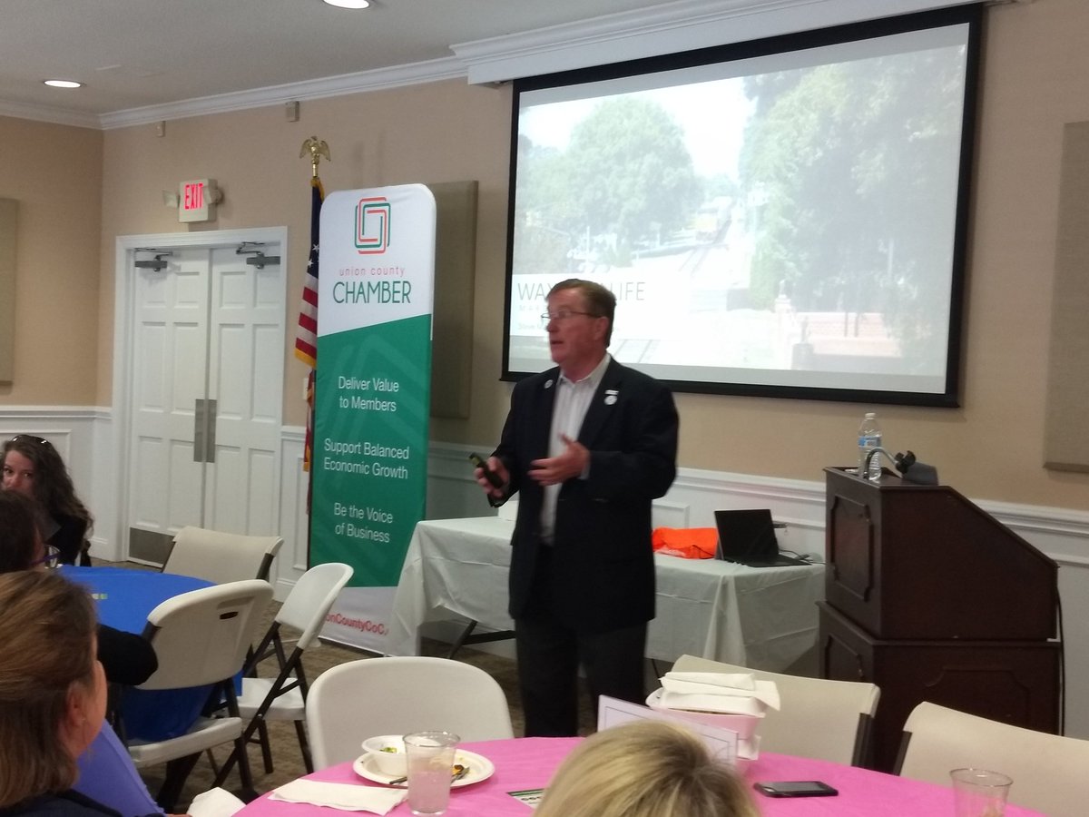 NancyMAC_etc's tweet photo. Town of Waxhaw Mayor, Steve Maher, shares with our Union County NC Chamber March Business Networking Luncheon attendees. #unioncountycoc https://t.co/gbeVwFFsWH