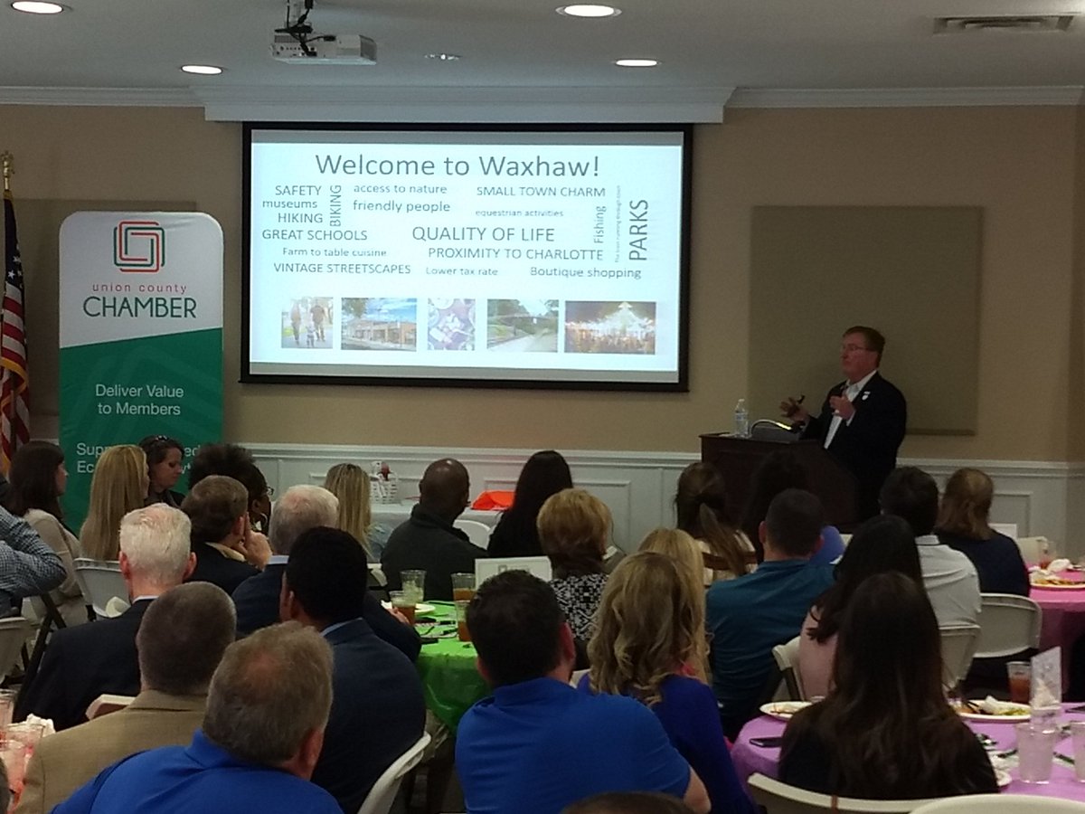 NancyMAC_etc's tweet photo. Town of Waxhaw Mayor, Steve Maher, shares with our Union County NC Chamber March Business Networking Luncheon attendees. #unioncountycoc https://t.co/gbeVwFFsWH