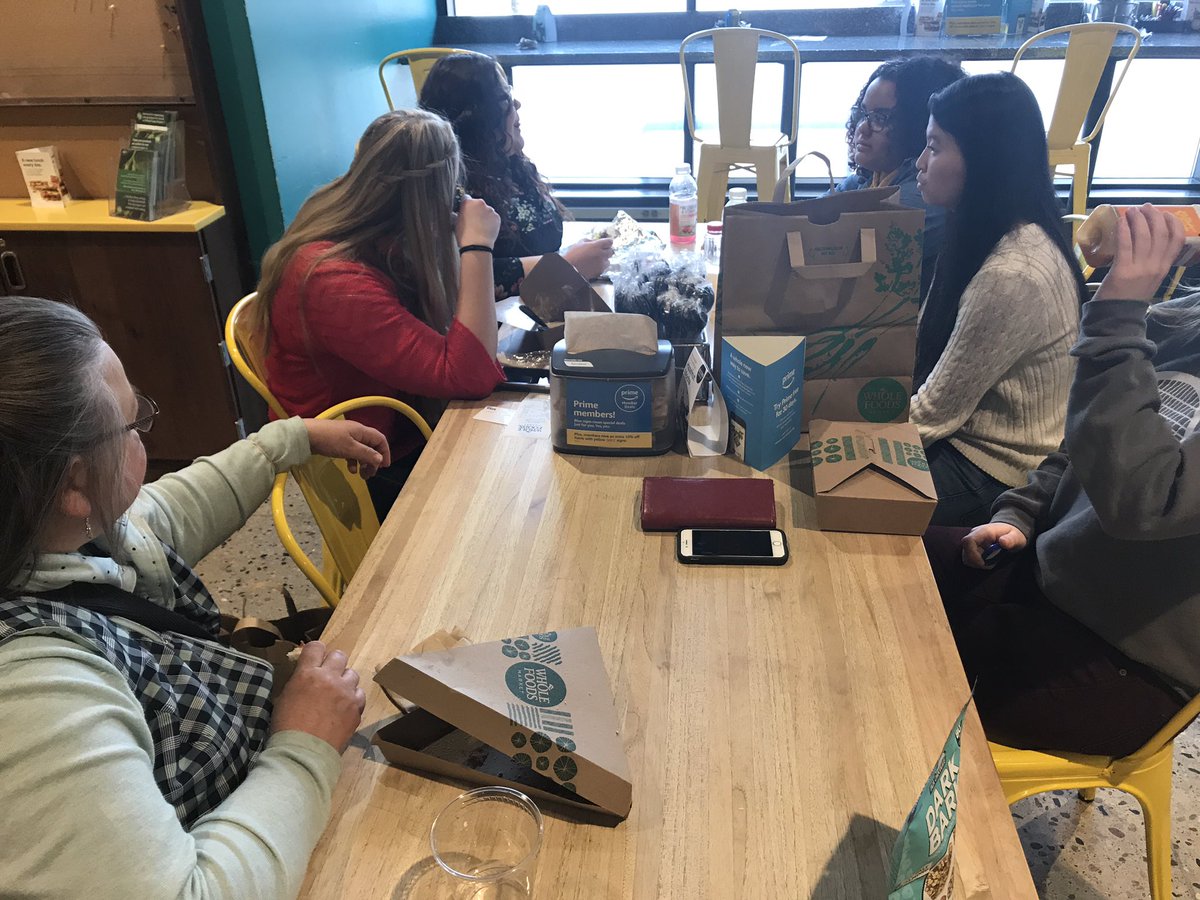 MrPSocial_KMS's tweet photo. Lunch at @WholeFoods in Minneapolis. Not what we planned But it did the job. #learningoutsidetheclassroom #kmslearns https://t.co/uchbSqIfVV