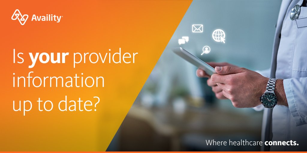 Availity's tweet photo. Our Provider Data Management solution offers a better way for providers to update, validate, and attest to the accuracy of their information shared with health plans. For more information on how to attest, log in to the Portal now! #PDM #providerdirectories #healthcare https://t.co/BXpN0P1UPR