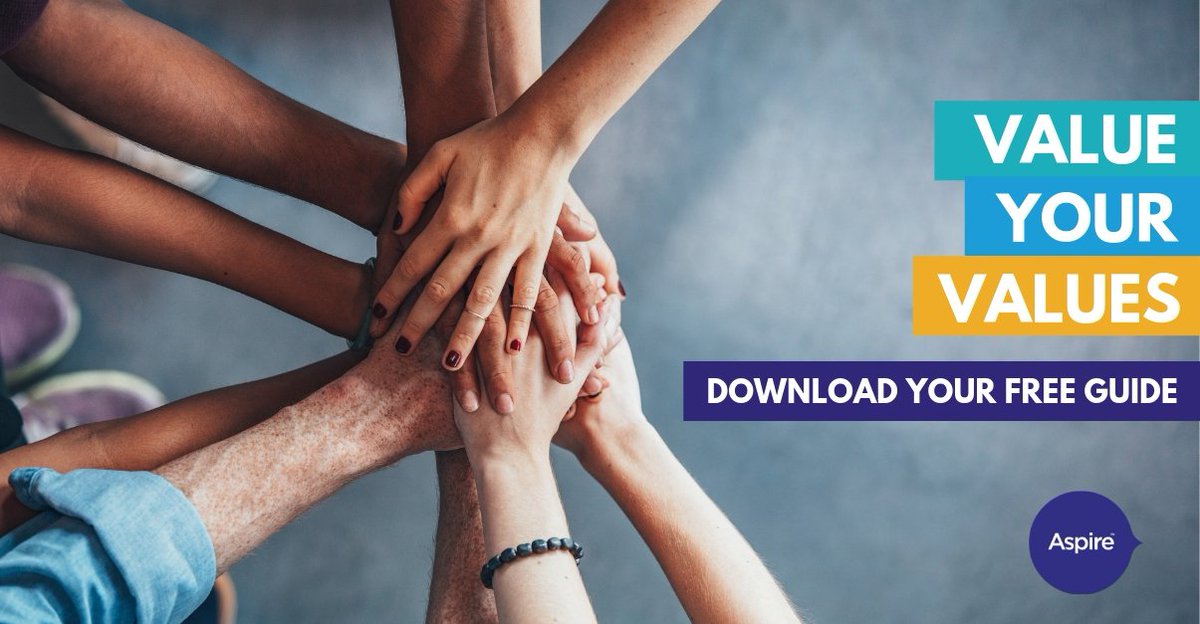We_Are_Aspire's tweet photo. How close does your career match your values? Download our free Value Your Values Guide to revisit yours and reignite your passion for your job: https://t.co/OhMIZDEHLY #Values #Loveyourjob #Careervalues https://t.co/uic7KkIUrY