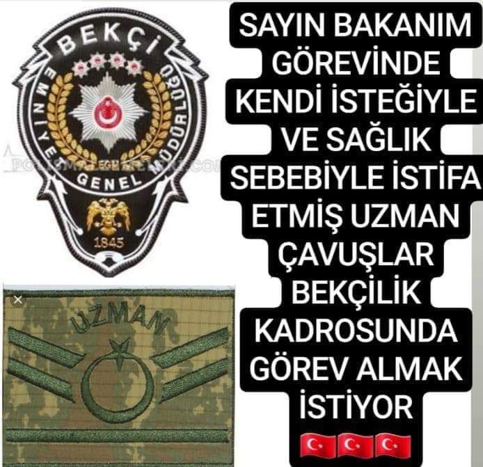 gezerkenan28's tweet photo. sayın bakanım, bizler çeşitli sebeplerden istifa eden ettirilen uzman çavuşlarız.çarşı ve mahalle bekçi alımında;bizim gibi tecrübeli olan ve elinden açıktan atama hakkı alınan personele kontenjan ayırmanzı talep ediyoruz.sesimizi duyun bizi yalnız bırakmayn sayın @suleymansoylu https://t.co/Rxz3JFh6ad