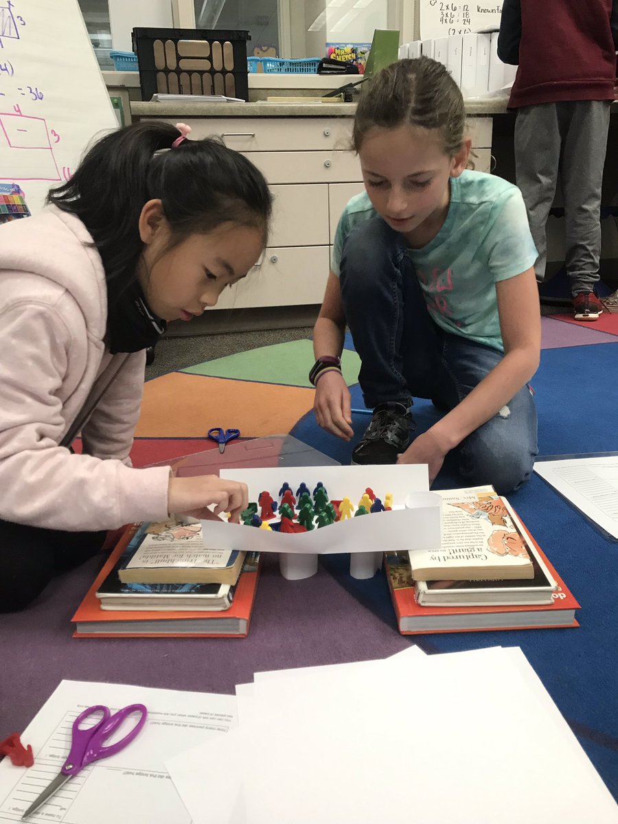 saundersroom's tweet photo. Our Future Engineers! We explored forces and pulls building bridges. #SycRidge #DMUSD https://t.co/0owJj5bCbr