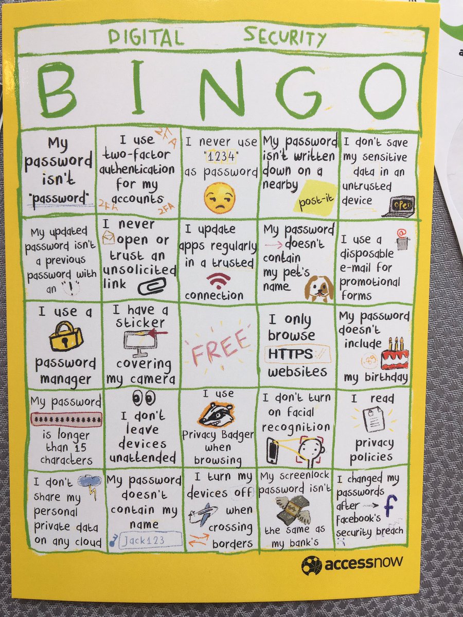 Marena_B's tweet image. Love this digital security bingo🔒 #dataprivacysummit