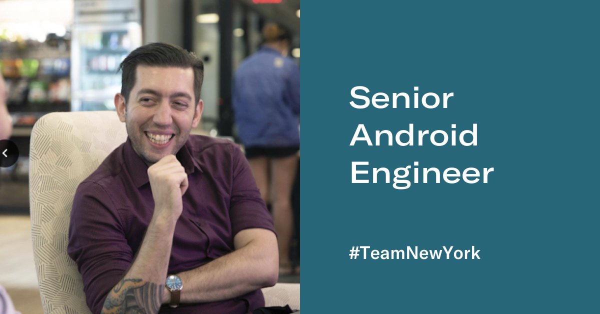 We are looking for our next Senior Android Engineer in #NYC! Join us or retweet for a friend. grnh.se/89b294731