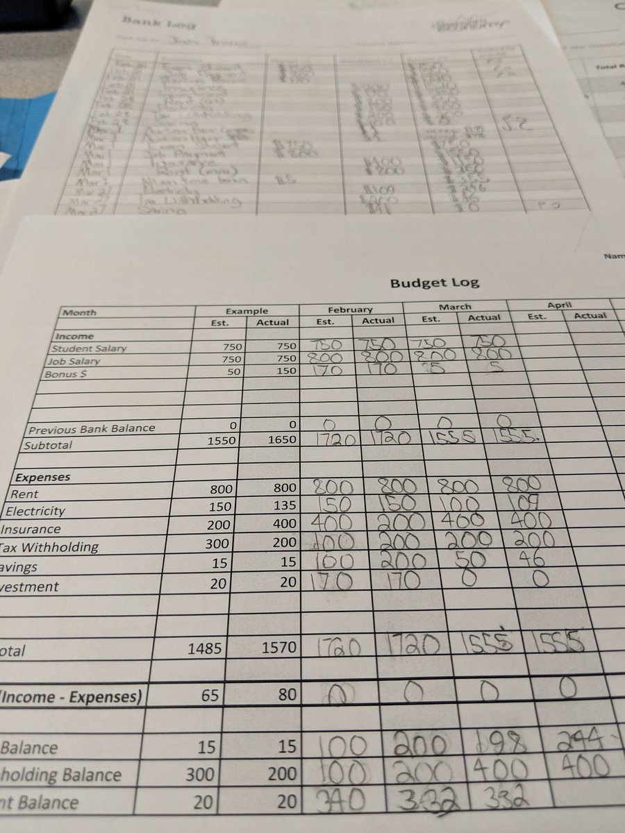 HIP4OR's tweet photo. Today was Bill Day, we ran our insurance simulator and calculated our expenses for the month. https://t.co/2XoHCvv0qV