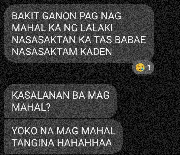 lesterpuge's tweet photo. Bakit kaya ganon :( https://t.co/8zDEFsscyG