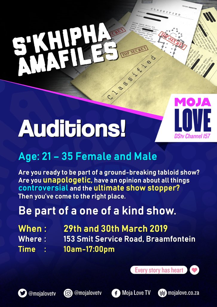 🌟AUDITIONS🌟

As you know, <a href="/MojaLoveTv/">Moja Love Channel 157</a> is all about #OpenUpTheIndustry 

If you wanna be a presenter, here’s an opportunity. 

Please RT, someone on your TL might need to see this.