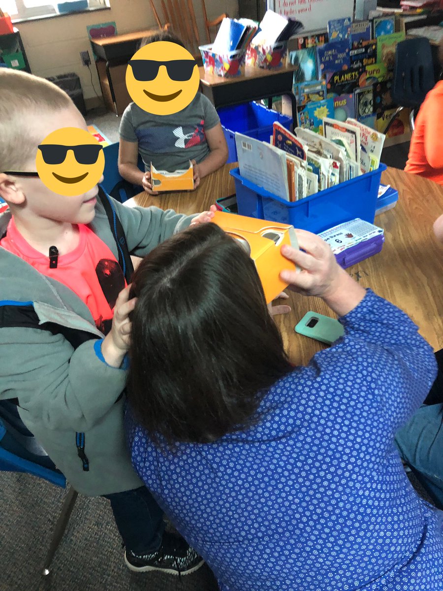 PutnamTeach's tweet photo. 1st graders in Ms. Stewart’s class @ENSARocks explore the night sky and space to learn more about the sun and moon! This student was so excited, he said @LiteracyIsKey just HAD to see! @EdTechGCS https://t.co/D8HwSbCrI4
