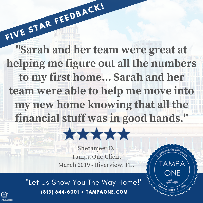 TampaOne_TMF's tweet photo. #FiveStarFeedback for our Loan Officer, Sarah Crickey 🌟🌟🌟🌟🌟
#tampaonemortgage #closingloans #review #floridalender #homeloans #thankyou #homefinancing #loans #riverview #tampalender #realestate #mortgage https://t.co/anYld7Ixr4