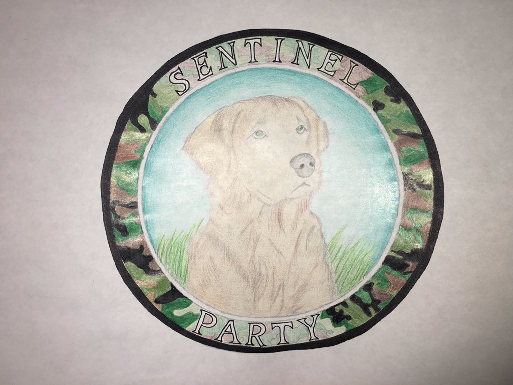sentinelparty's tweet photo. The official logo for the Sentinel Party🇺🇸🐶 #logo #voteHall #puppy #welovedogs https://t.co/2RoTJT9RAO