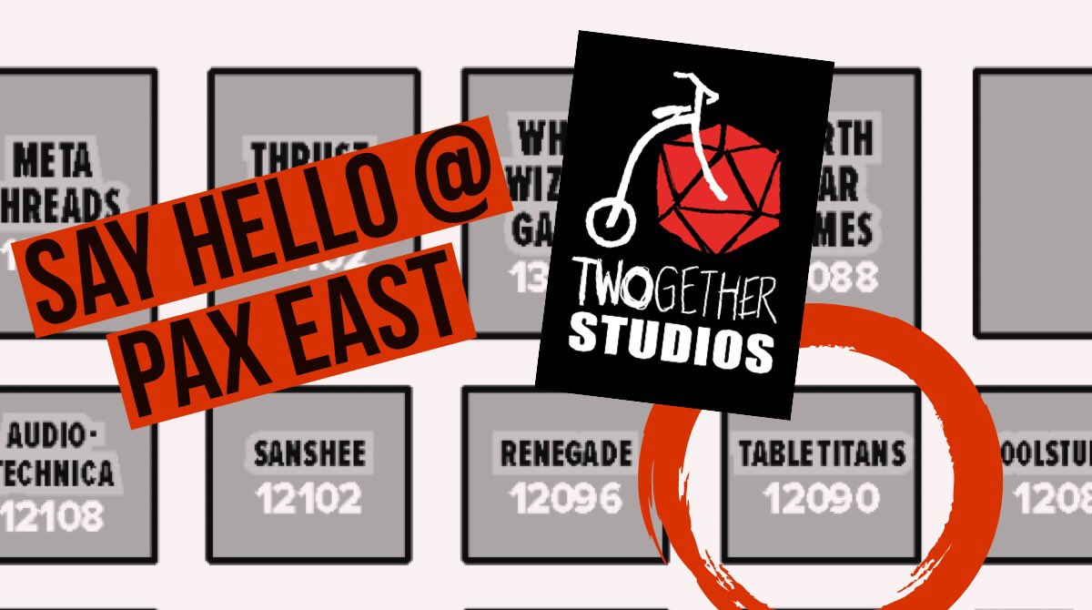 Twogetherstudio's tweet photo. #PAXEast! We’re crashing with the @tabletitans booth and giving demos/selling our games @illimat #PhoenixDawnCommand and #ActionCats. Booth 12090 https://t.co/DwRqdyqHEs
