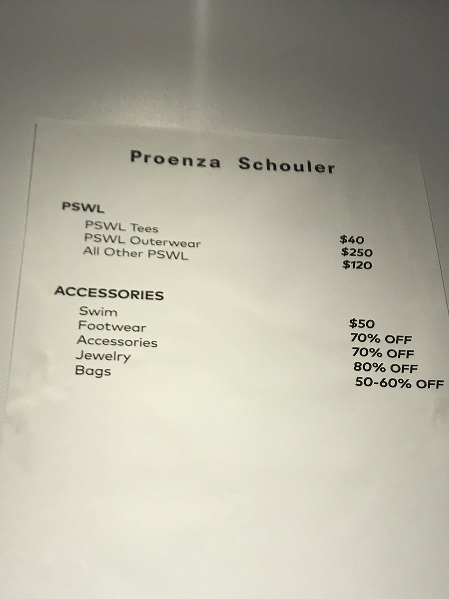 samplesally's tweet image. #proenzaschouler #samplesale starts today in Soho. We’ll have a review shortly!