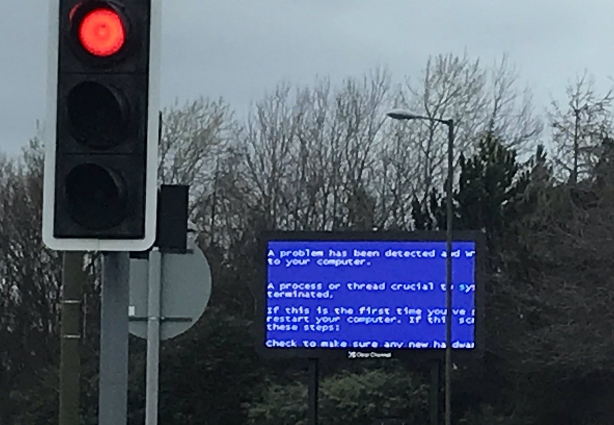 MandyHL_BRIM's tweet photo. No one is immune from IT issues - motorway signage this morning #checkyoursystem https://t.co/Y4ka1AYVIz
