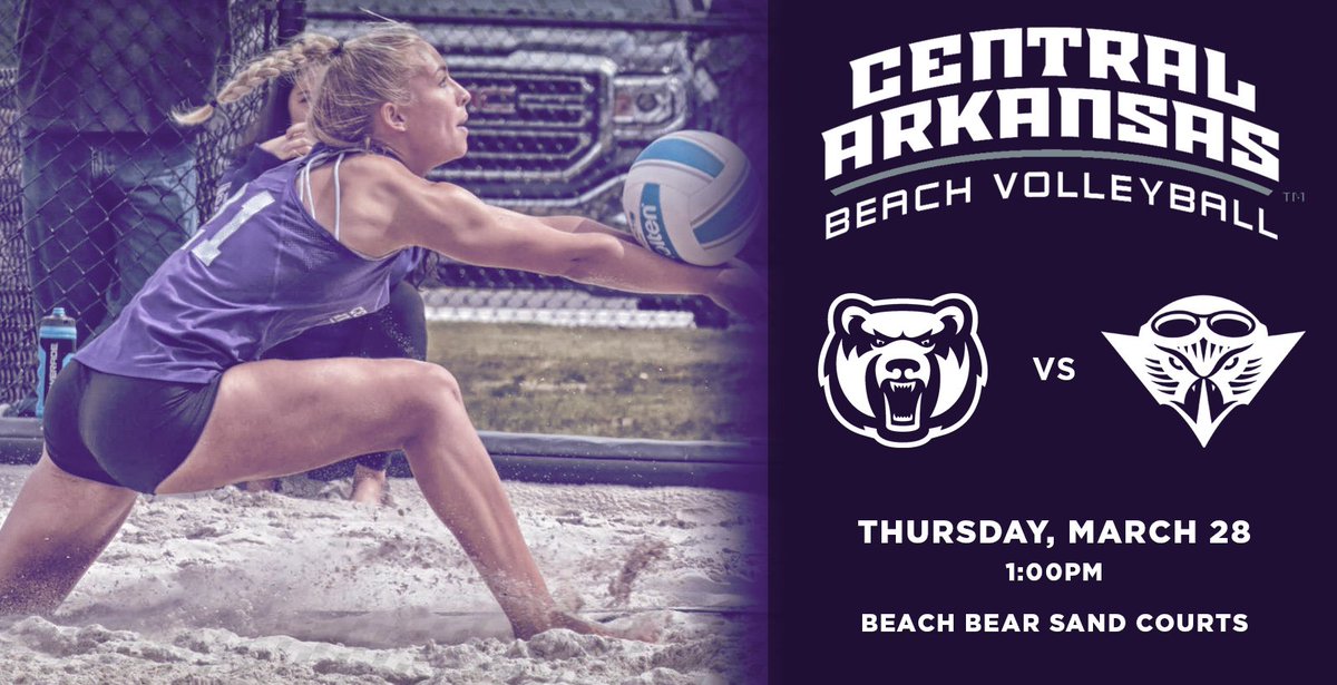 The Beach Bears open their home schedule tomorrow with a 1 p.m. double dual against UT Martin!

Preview 🏐: bit.ly/2JMA62T

Come out, enjoy the ☀️ and support your UCA Beach Volleyball team! 😎

#BearClawsUp
