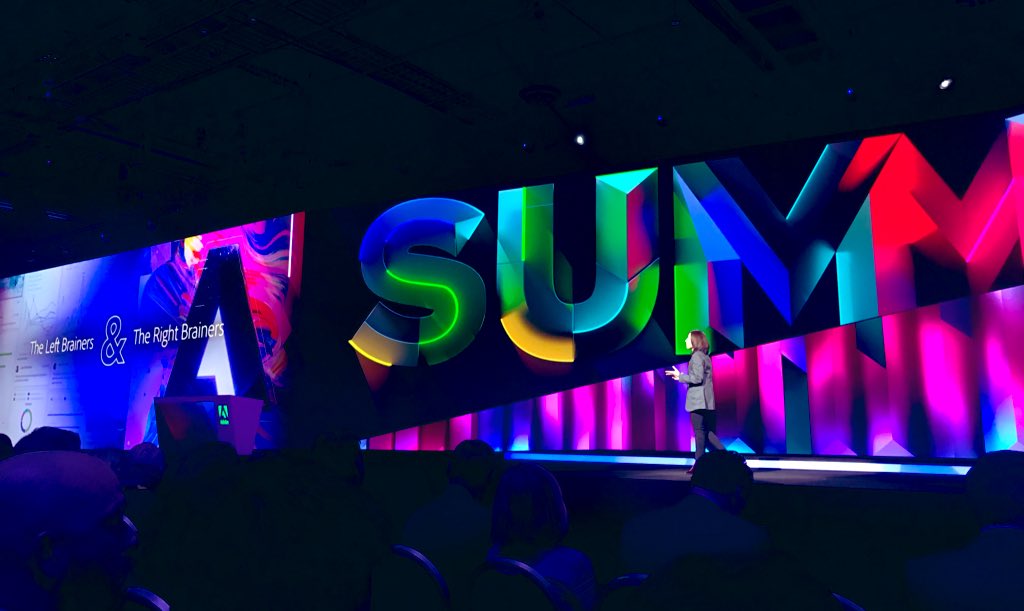 kateo's tweet image. #AdobeSummit day 2 kicks off with @alewnes, @adobe CMO, talking about how digital transformation is about people. 😍 (#TechHumanist!) Reskillng people who were ”left brains” to include right brain capabilities and vice versa.