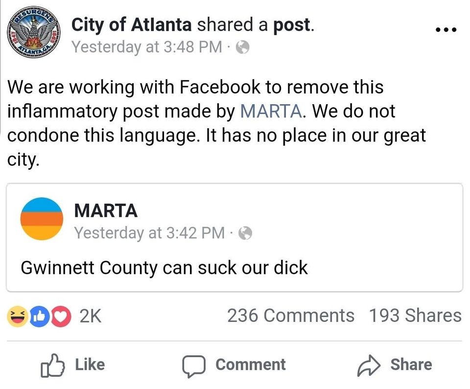 GAFollowers's tweet photo. MARTA vs GWINNETT 😂😂😂 https://t.co/q92S5sAKcm