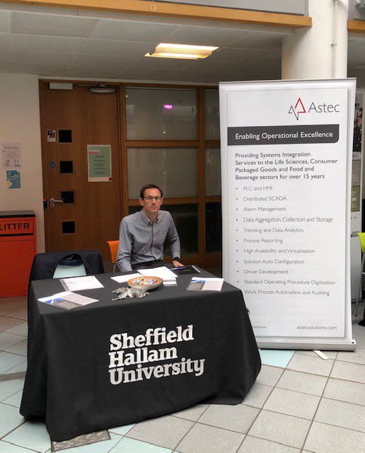 astec_solutions's tweet photo. Looking forward to the @sheffhallamuni #GradVantage careers fair this afternoon. If you're interested in a career in IoT and Smart Manufacturing, come and see us. https://t.co/1qFz5PxYjo