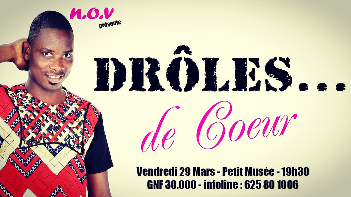 sowpedro120's tweet photo. 😅🤣😛, tu aimes rire pr oublier le stress ??? Alors VIENS voir le spectacle #DROLES...de Coeur 😊.
Avec :
#DouraGuevara
#KevinChico
#RigelGandhi du
#SowPedroComediz.

C'est CE VENDREDI 29 MARS au Petit Musee de la Minière, à 19h30, 30.000 GNF.

Tickets dispo au 625801006. https://t.co/GeS1EtZKep