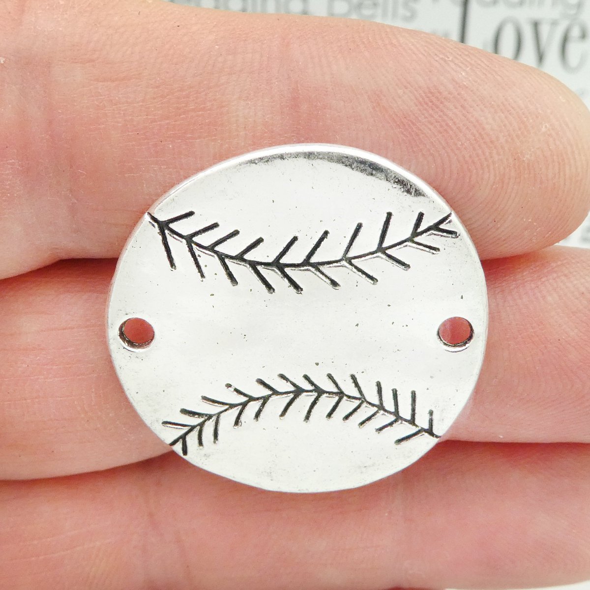 Excited to share the latest addition to my #etsy shop: 2 Baseball Bracelet Connector Silver by TIJC SP1819 etsy.me/2TDzRa7 #supplies #silver #footballpendant #sportscharm #braceletconnectors #connectors #jewelryconnectors #necklaceconnectors #charmconnectors