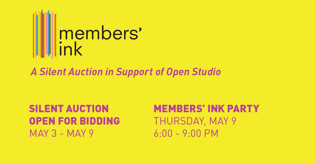 openstudioTO's tweet photo. Mark your calendars for #MemebersInk 2019. Support Open Studio and its programming by bidding on original fine #art #prints. Event details: https://t.co/GOPdWeOyAu …. May 3 - 9 FREE admission, suite 104 @401Richmond #TorontoArt #EmergingCollector https://t.co/jNFuUK9vtY https://t.co/hKNO8vzQx9