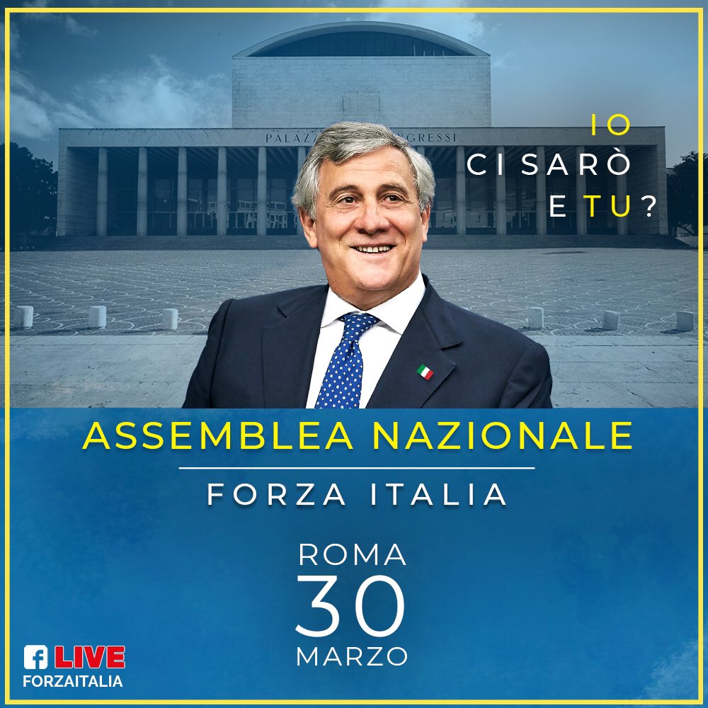 𝑰𝑶 𝑪𝑰 𝑺𝑨𝑹Ò 𝑬 𝑻𝑼?

Palazzo dei Congressi- Roma 
<a href="/forza_italia/">Forza Italia</a> 🇮🇹