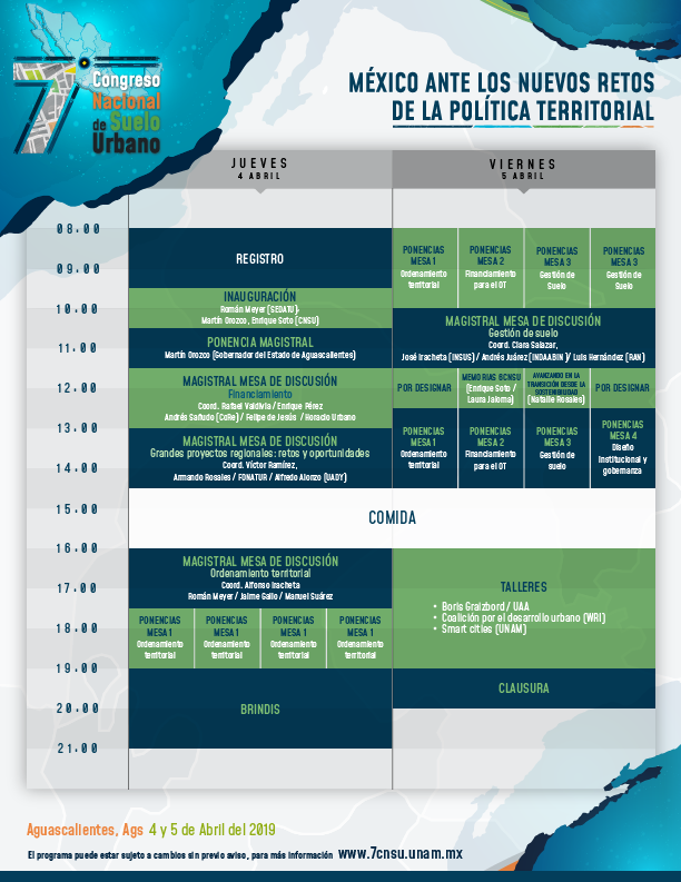 cnsu2019's tweet photo. ¡Te presentamos el programa general del Séptimo Congreso Nacional de Suelo Urbano!
 #7CNSU #ConstruyendoPolíticasTerritoriales

 ¡Obtén tu entrada ahora!
 🌐 https://t.co/a62weaIYrv https://t.co/1kdBMSGJ9P