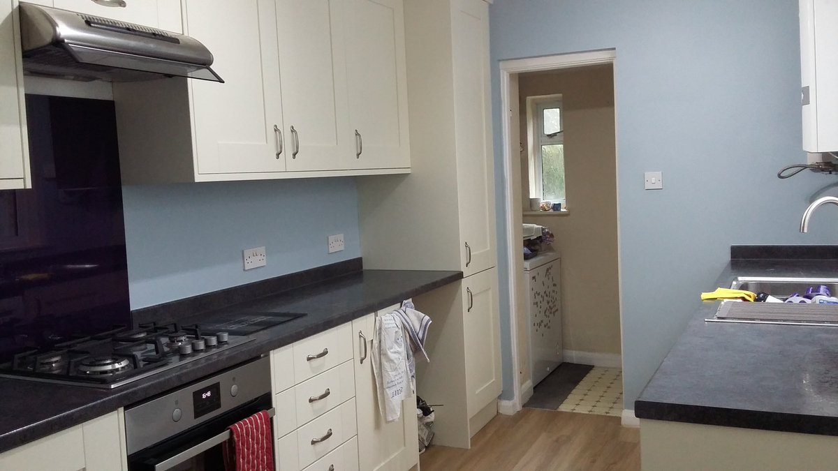 kmorrell04's tweet photo. We went with blue-y grey! #MadeADecision #CoastalGrey #AlmostComplete #KitchenReno https://t.co/gsfd49Rp9R