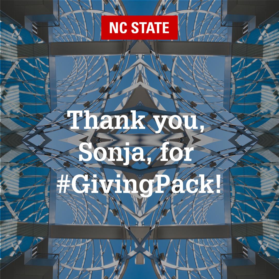 <a href="/toronjita/">sonj</a> The Wolfpack is hundreds of thousands strong, and today you made your mark. Thank you for #GivingPack to <a href="/caldwellfellows/">Caldwell Fellows</a>!