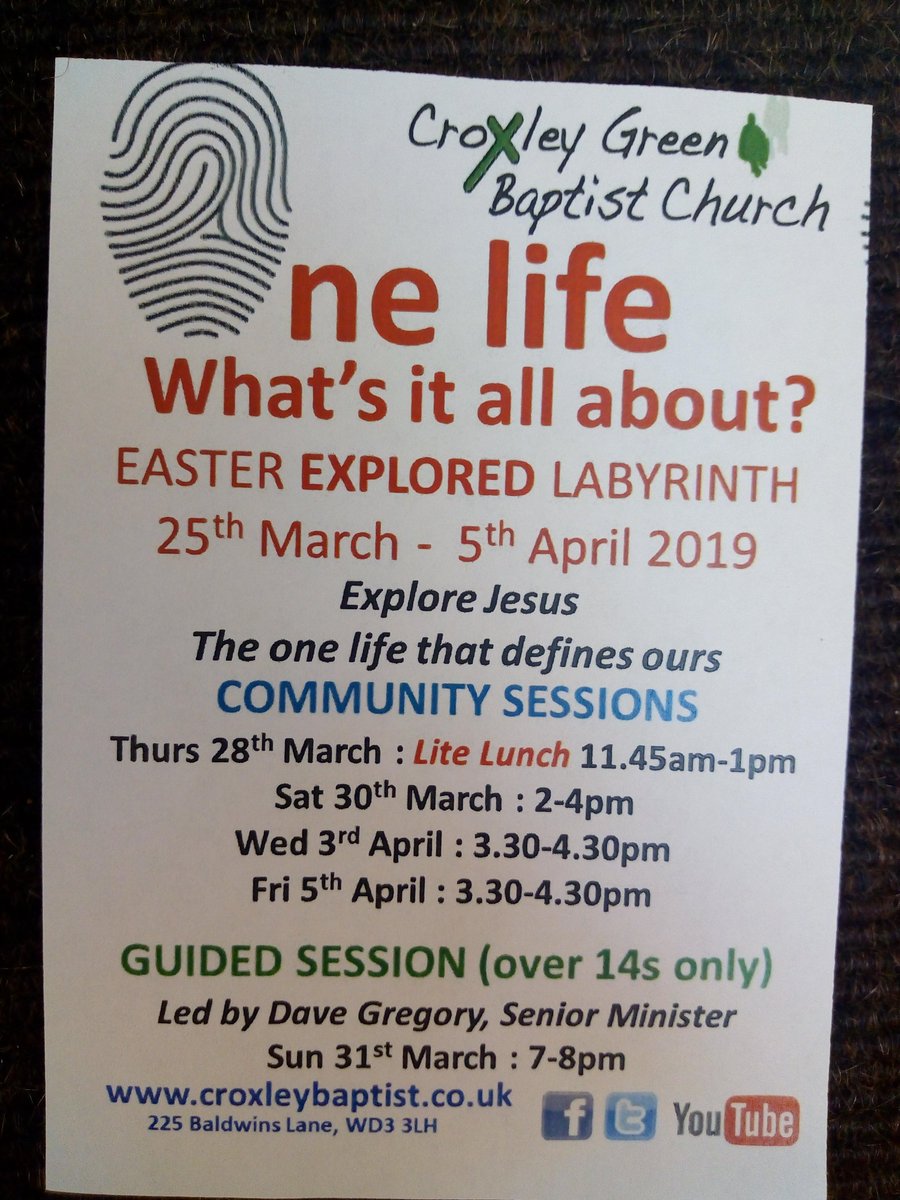 CDSHumanities's tweet photo. Thank you so much to @croxleybaptist who hosted us at their Easter Labyrinth this afternoon. If you missed it you can still visit at the community sessions listed below. Do ask them for the Croxley Danes question sheet which links to our next Y7 REPS topic on Jesus. https://t.co/fUnwZkJZsI