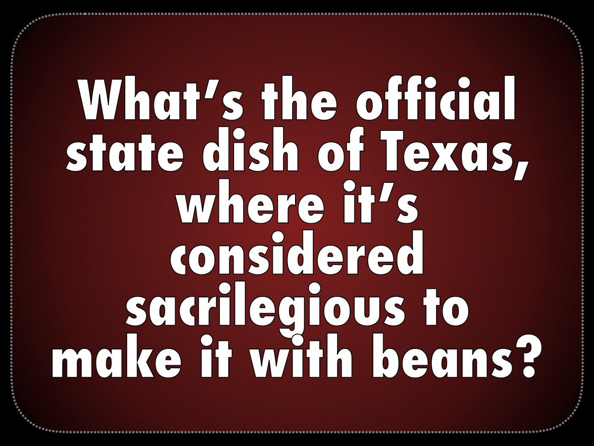 BigQuizThing's tweet photo. "Roadkill" (#SmartAssPoint answer at a recent #CorporateTrivia event…) #Texas #FoodTrivia #TriviaQuestions https://t.co/sp24MKyXTi