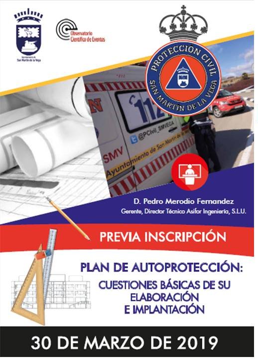 PCivil_SMVEGA's tweet photo. Solo 3 días para el III Seminario de #ProtEventos
Plan de Autoproteccion:cuestiones básicas para su elaboración e implantación con @MerodioP y @ObservatEventos
Inscripción gratuita, plazas libres:https://t.co/29Oa7PoSVr https://t.co/Mf23eSdaxI