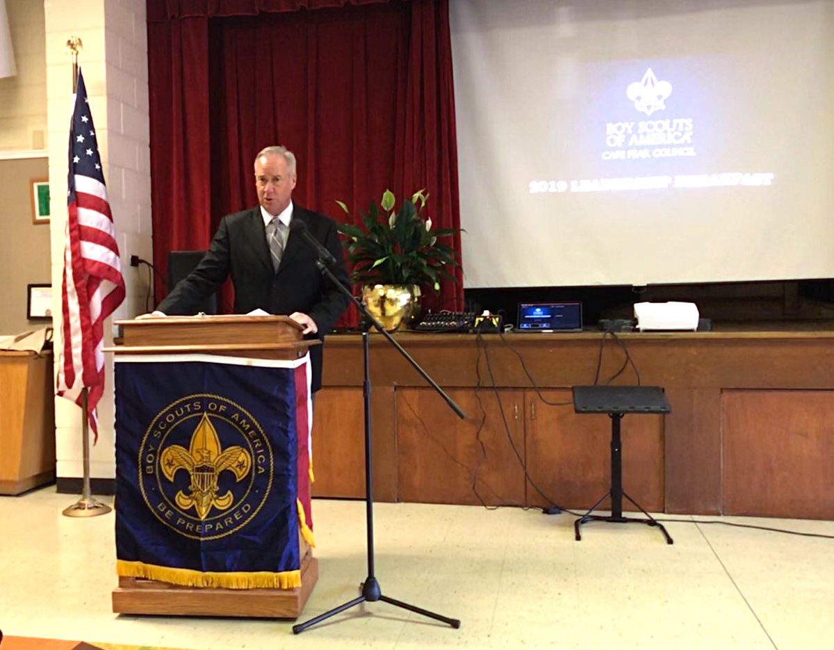 JustinSmithNC's tweet photo. Thanks to @JonEvansWECT for serving as our keynote speaker at the Columbus County Investment in Character Breakfast for @CapeFearBSA. We appreciate his support, especially so early in the morning! https://t.co/uB4u5pAlGx