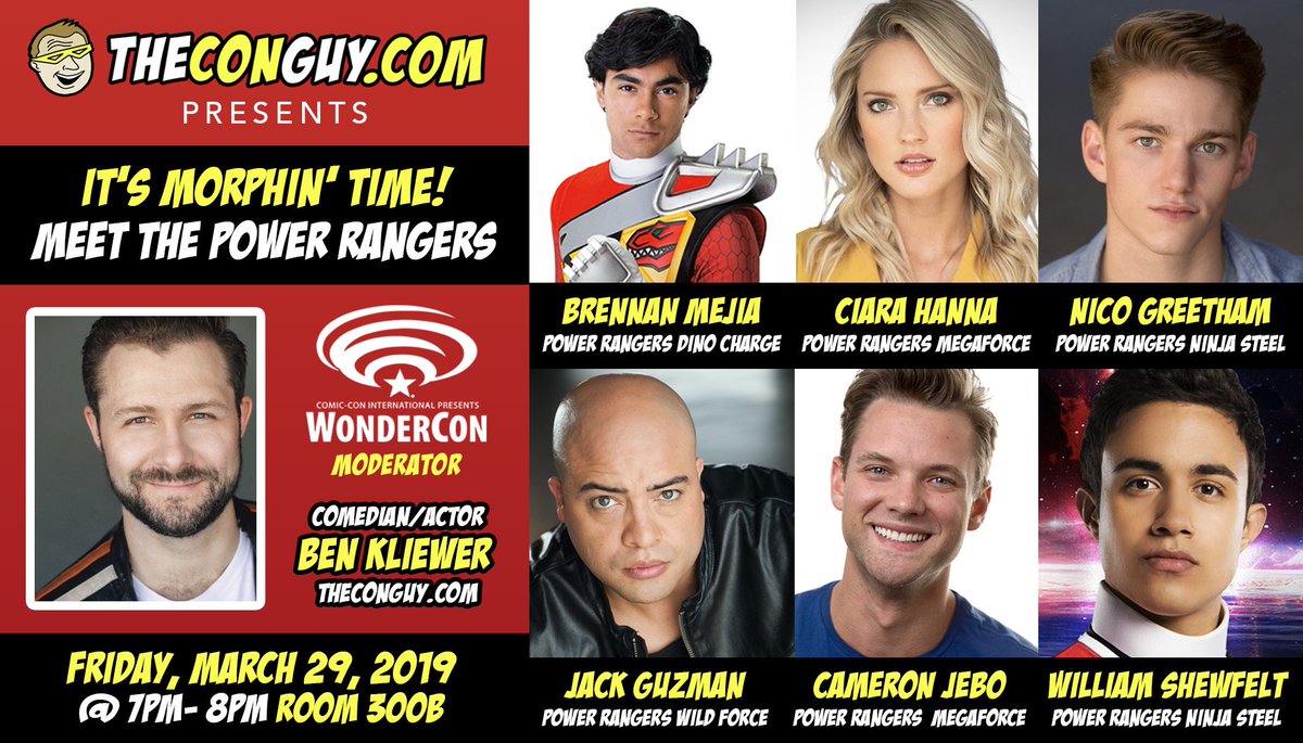 TheConGuyDotCom's tweet photo. Join the #PowerRangers 3/29 at #Wondercon! 7pm room 300B & signings at @boomstudios #1301. INFO: https://t.co/Rv2oV3lXRv
Featuring @ciarahanna20 @CameronJebo @BrennanMejia @Dance10Nico @WilliamShewfelt #JackGuzman @benkliewer
@PowerRangers_PR @BradEYoung #WCA2019 #WCA2019 https://t.co/PVutgBDHUn