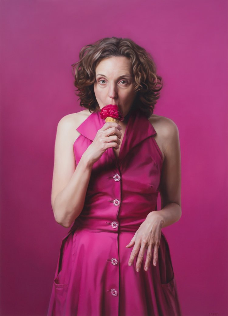 nettculture's tweet photo. Amazing realistic #paintings from #NewYork based #painter Lee Price @leepricestudio at https://t.co/IV8oRn1Yoa "Self Portrait with Raspberry Sorbet", oil on linen, 39 x 28", 2015, © Lee Price #art #LeePrice https://t.co/ASz5Bgov29