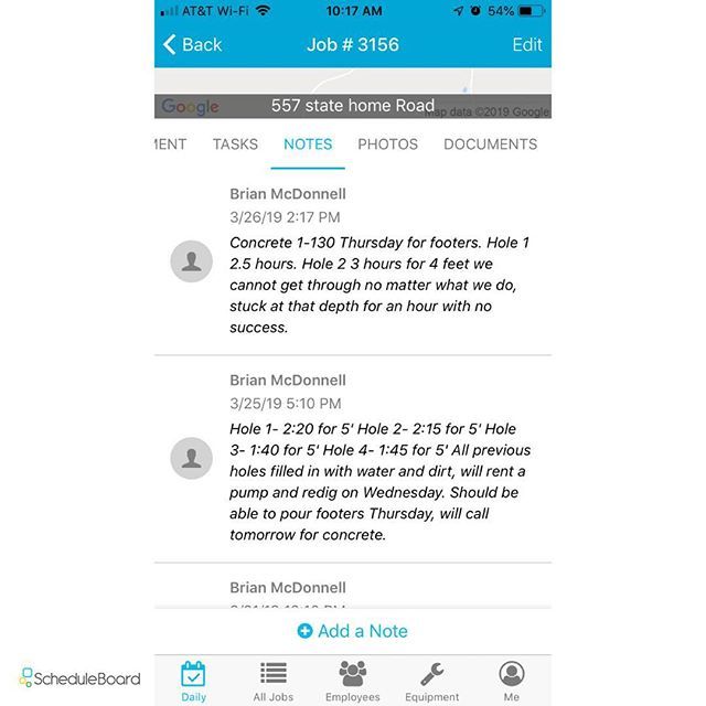 scheduleboardhq's tweet image. How does your company communicate job progress and issues.  Our notes tab is a great way for both office to communicate with the field and vice versa.  It is easy to use and easy for a manager to oversee what is going on.  Also if someone else gets invol… ift.tt/2FFPnP8